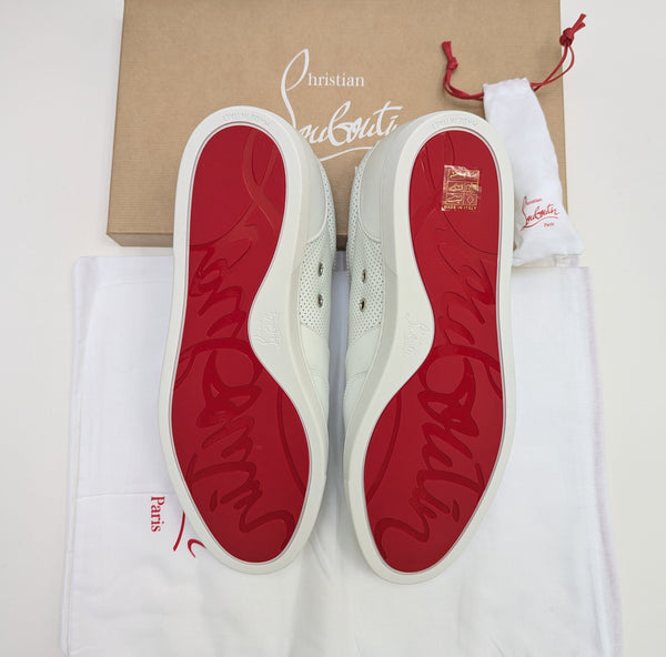 Christian Louboutin Tutti Rui Stark White Leather Sneakers New in Box