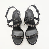 Christian Louboutin Pyraclou Platform Sandals in Black with Studs New in Box Heels