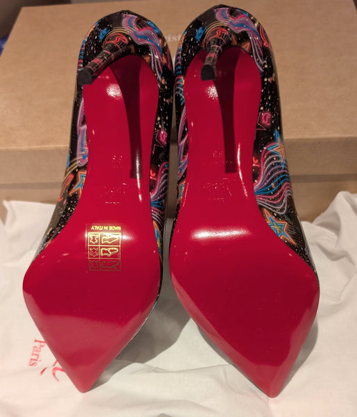 Christian Louboutin Hot Chick 100 Patent Starlight Heels New in Box