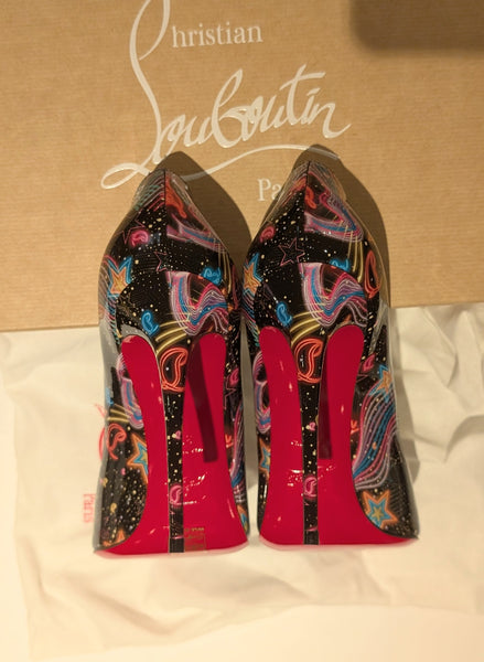 Christian Louboutin Hot Chick 100 Patent Starlight Heels New in Box