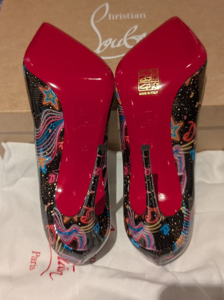 Christian Louboutin Hot Chick 100 Patent Starlight Heels New in Box