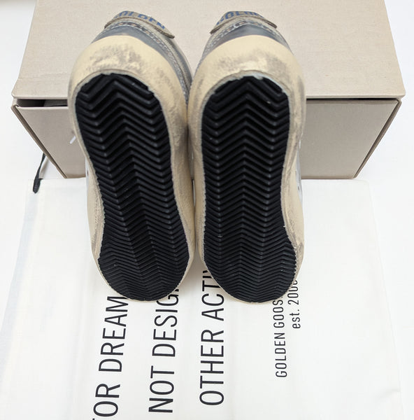 Golden Goose Mid Star Classic Distressed Suede Trimmed Metallic Leather Sneakers