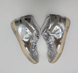 Golden Goose Mid Star Classic Distressed Suede Trimmed Metallic Leather Sneakers