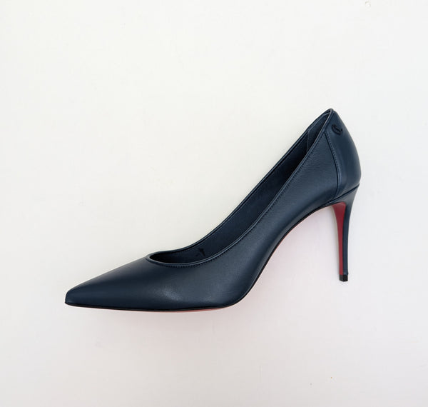 Christian Louboutin Sporty Kate 85 Last Night Navy Leather Heels New in Box Authentic