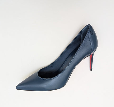 Christian Louboutin Sporty Kate 85 Last Night Navy Leather Heels New in Box Authentic