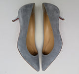Christian Louboutin Kate 55 in Brest Dusty Blue Suede Heels New in Box