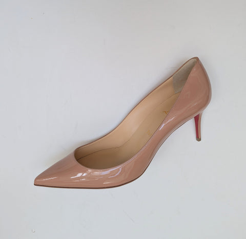 Christian Louboutin Kate 70 Nude Patent Heels New in Box Authentic