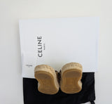Celine Calf Leopard Espadrilles Slides Flat Shoes New in Box
