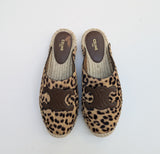 Celine Calf Leopard Espadrilles Slides Flat Shoes New in Box