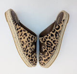 Celine Calf Leopard Espadrilles Slides Flat Shoes New in Box