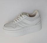 Celine Block Wedge Sneakers in White Leather New Platform Trainers Authentic Discounted