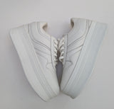 Celine Block Wedge Sneakers in White Leather New Platform Trainers Authentic Discounted