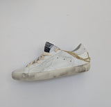 Golden Goose Superstar Chain Embellished White Leather Sneakers New in Box Discount Super Star