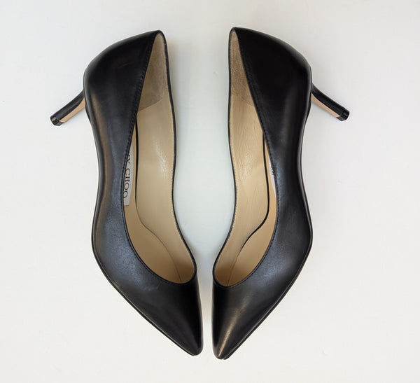 Jimmy Choo Romy 60 Kitten Heels in Black Leather New in Box