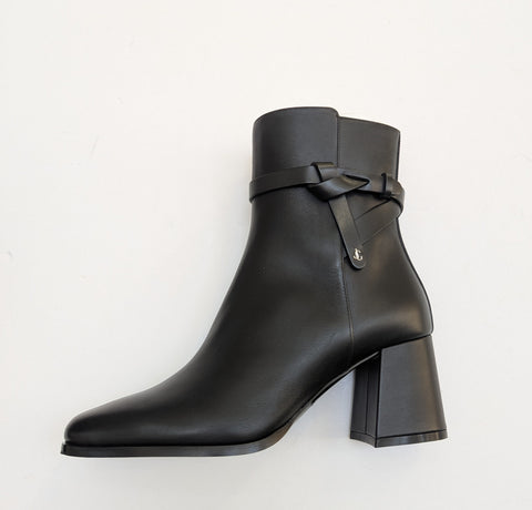 Jimmy Choo Lawton 65 Black Leather Ankle Boots New in Box