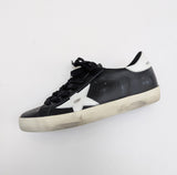 Golden Goose Super-Star Classic Sneakers in Black Leather with White Star New in Box