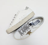 Golden Goose Hi Star Sneakers in White Leather with Silver Detail New in Box Trainers