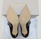 Jimmy Choo Bing Black Patent 65 Rhinestone Strap Heels New in Box