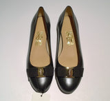Ferragamo Varina Black Leather Bow Flats New in Box Shoes C Width