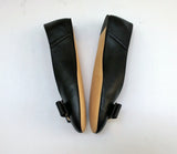 Ferragamo Vanna Black Leather Bow Flats 8.5C New in Box