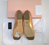 Simone Rocha Pleated Ballerina with Hidden Wedge Rose Gold Leather New in Box