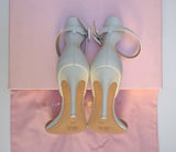 Sophia Webster Nicole 85 White Leather Simple Ankle Strap Sandals Heels New in Box