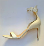 Sophia Webster Nicole 85 White Leather Simple Ankle Strap Sandals Heels New in Box