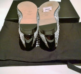 Chanel White Sequin Ballet Flats Black Cap Toe Pumps New in Box Shoes