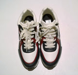 Chanel CC Calfskin Sneakers in White, Black and Burgundy New in Box