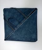 Loewe Puzzle Fold Tote Large in Dark Blue Distressed Suede New