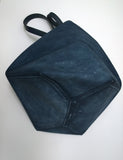 Loewe Puzzle Fold Tote Large in Dark Blue Distressed Suede New