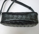 Bottega Veneta Avenue Mini Intrecciato Woven Leather Black Crossbody Camera Bag New