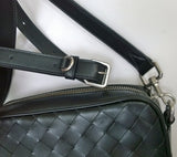 Bottega Veneta Avenue Mini Intrecciato Woven Leather Black Crossbody Camera Bag New