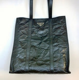 Prada Antique Nappa Black Shopper Tote Bag New