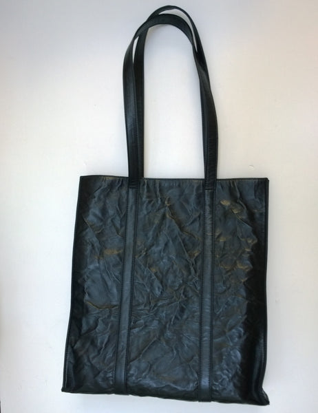 Prada Antique Nappa Black Shopper Tote Bag New