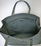 Prada Antique Nappa Grey Leather Tote Shoulder Bag New