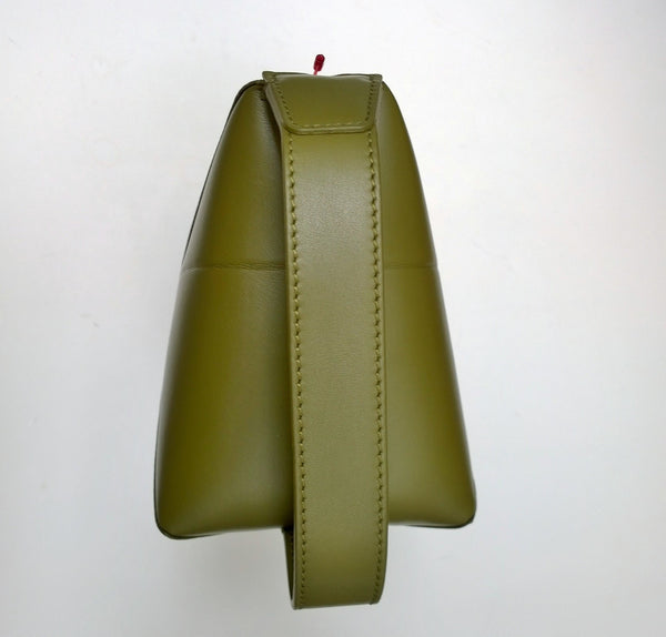 Loewe Puzzle Fold Handle Clutch Bag in Olive Leather New with Tags