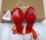 Christian Louboutin Loubigirl 85 in Orange Leather Vitamine New In Bow