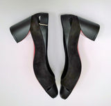 Christian Louboutin Miss Duvette 55 Cutout Leather and Suede Block Heels New in Box