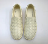 Bottega Veneta Sawyer Woven Cream Leather Sneakers New in Box Intrecciato Flats