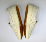Bottega Veneta Sawyer Woven Cream Leather Sneakers New in Box Intrecciato Flats