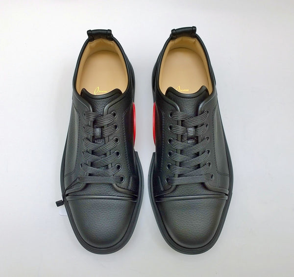 Christian Louboutin Adolon Junior Faux Leather Black Sneakers New in Box Ethical Vegan Shoes