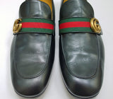 Gucci Donnie Black Leather Grosgrain Loafers New Shoes in Box Store Display