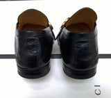 Gucci Donnie Black Leather Grosgrain Loafers New Shoes in Box Store Display