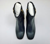 Chloé Alizè Ankle Boots in Black Leather with Gold Heel Detail Zipper Closure New in Box 65mm