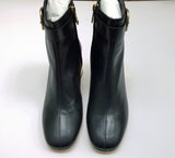 Chloé Alizè Ankle Boots in Black Leather with Gold Heel Detail Zipper Closure New in Box 65mm