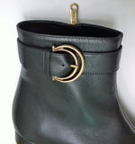 Chloé Alizè Ankle Boots in Black Leather with Gold Heel Detail Zipper Closure New in Box 65mm