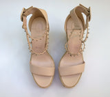 Christian Louboutin Chocazeppa 120 Platform Espadrille Wedge Sandals in Pink Leather New in Box