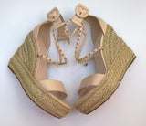 Christian Louboutin Chocazeppa 120 Platform Espadrille Wedge Sandals in Pink Leather New in Box