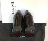 Celine Lily Black Patent Triomphe Babies Block Heels 65 New in Box